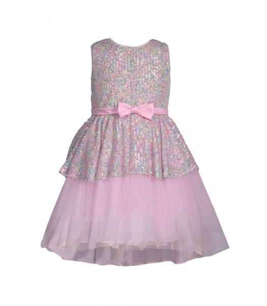 Bonnie Jean Pink Rainbow Multi Highlow Dress